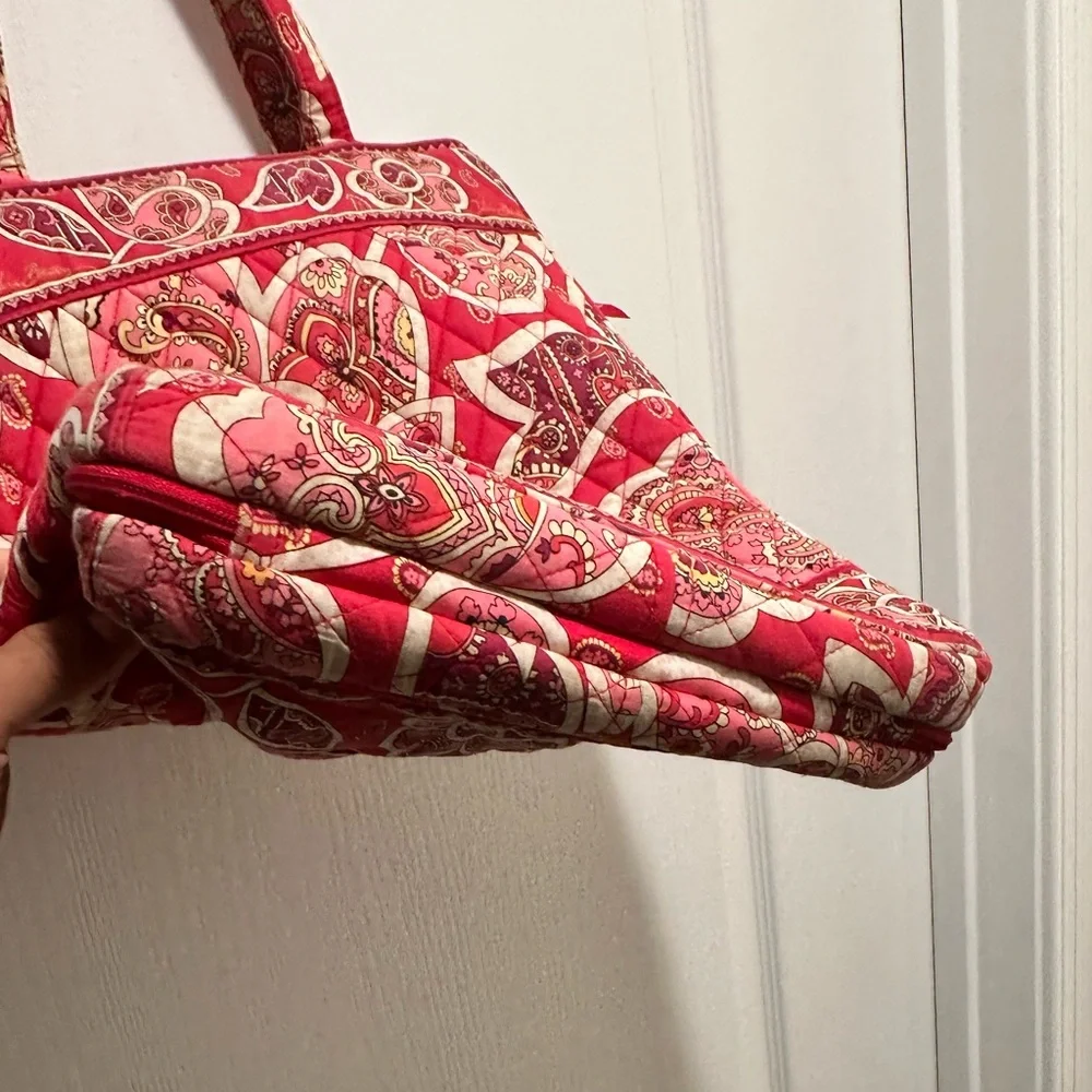 Vera Bradley Purse Laptop Travel Tote Rosy Posies Checkpoint Friendly Red Pink